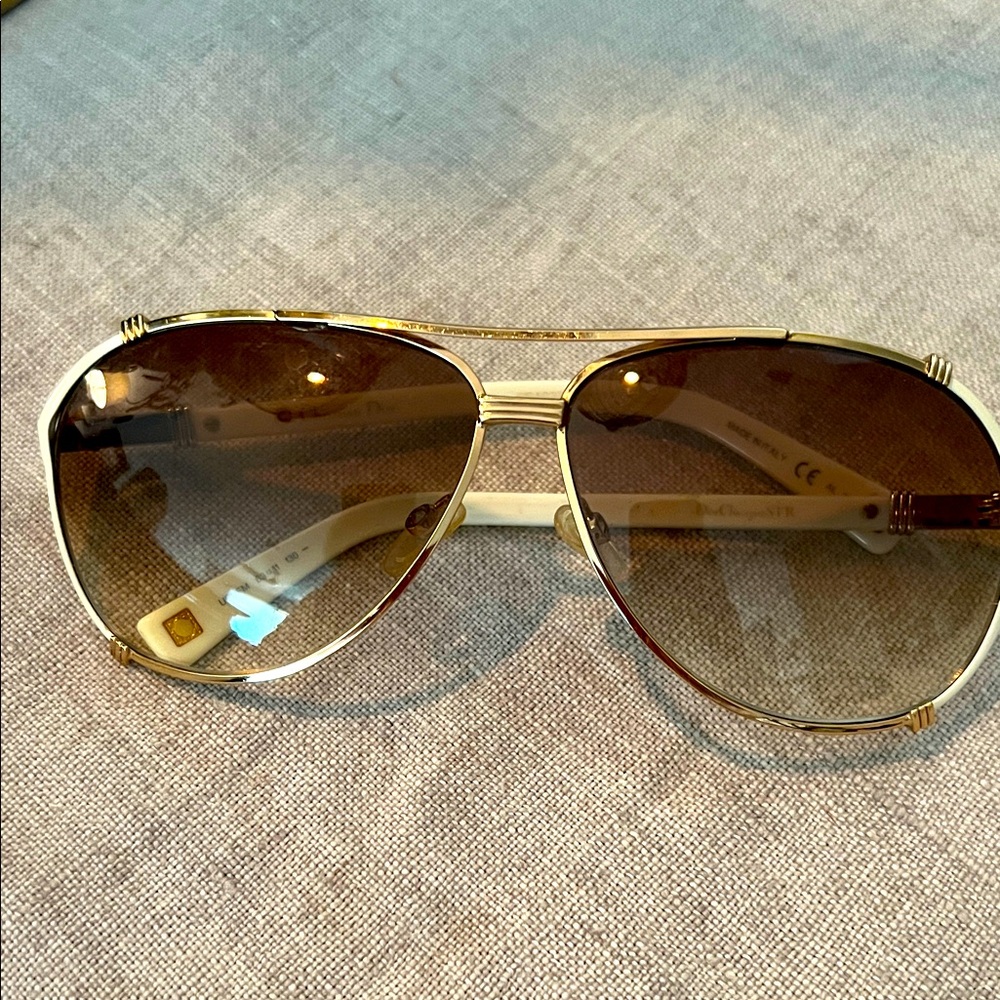 Dior Gold and Brown Sunglasses